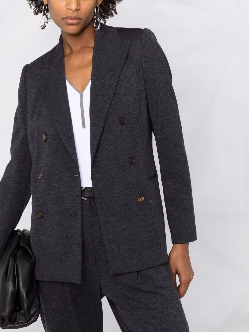 Brunello Cucinelli Blazer verfraaid met ketting Grijs