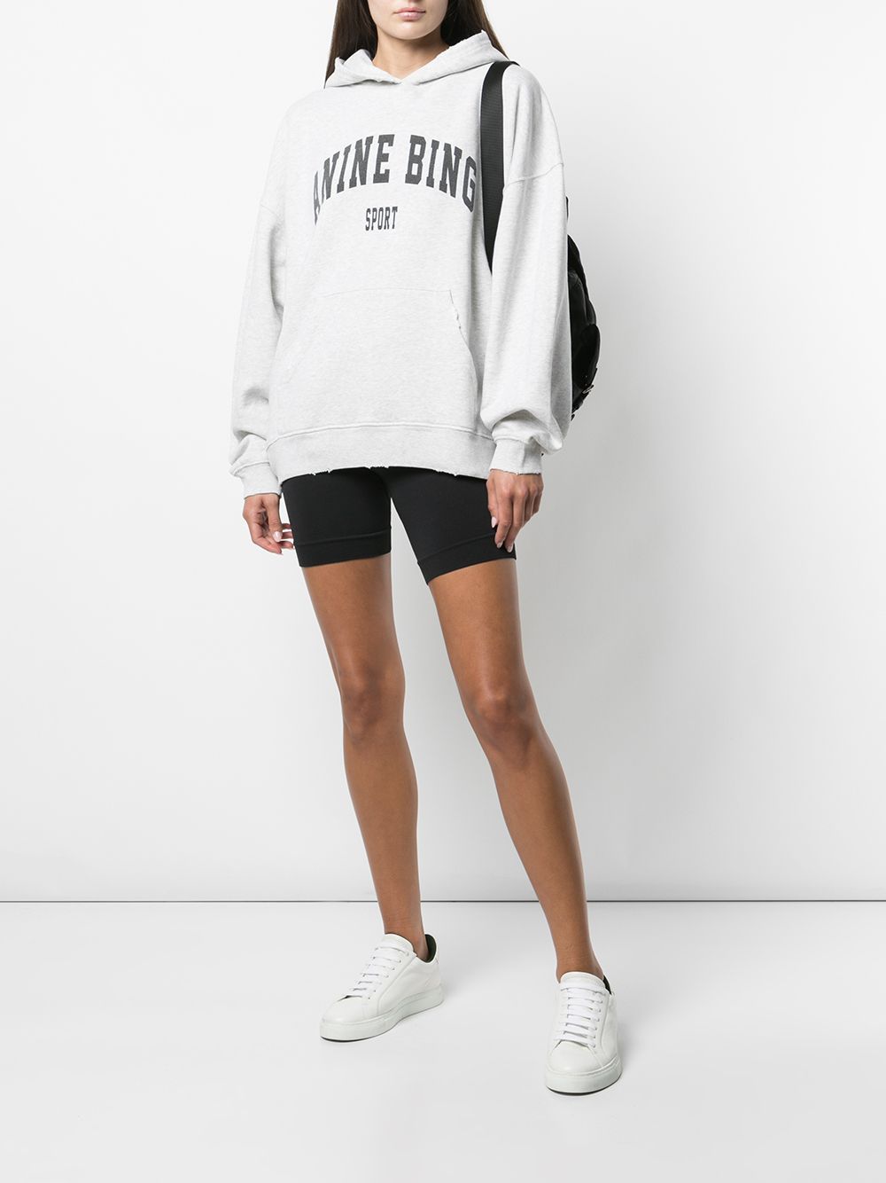 Shop Anine Bing Harvey Logo-print Sweatshirt In Grey