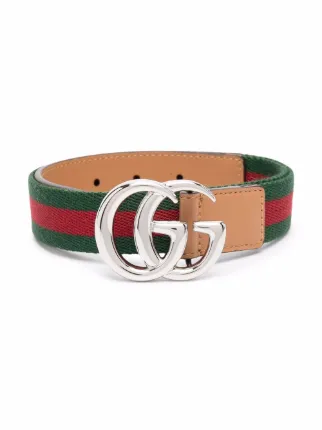 Gucci Kids Ceinture a Plaque Logo GG Vert FARFETCH CM