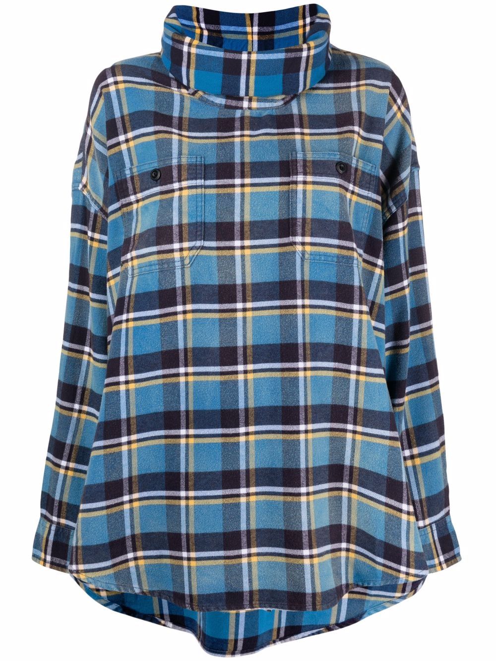 

R13 check-print shirt-style top - Blue