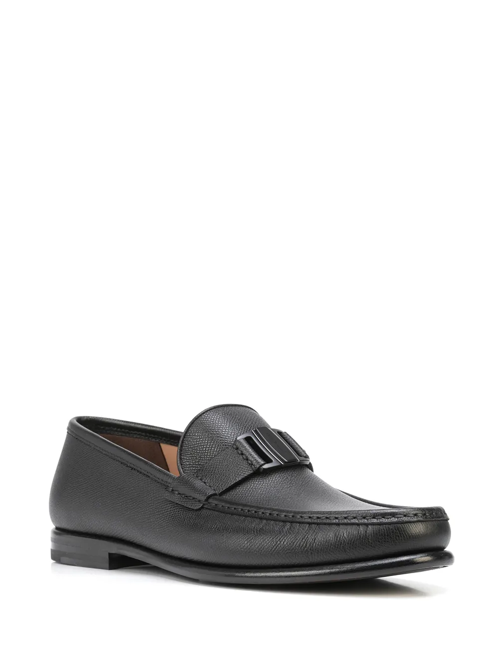 Ferragamo Loafers met gegraveerd logo - Zwart