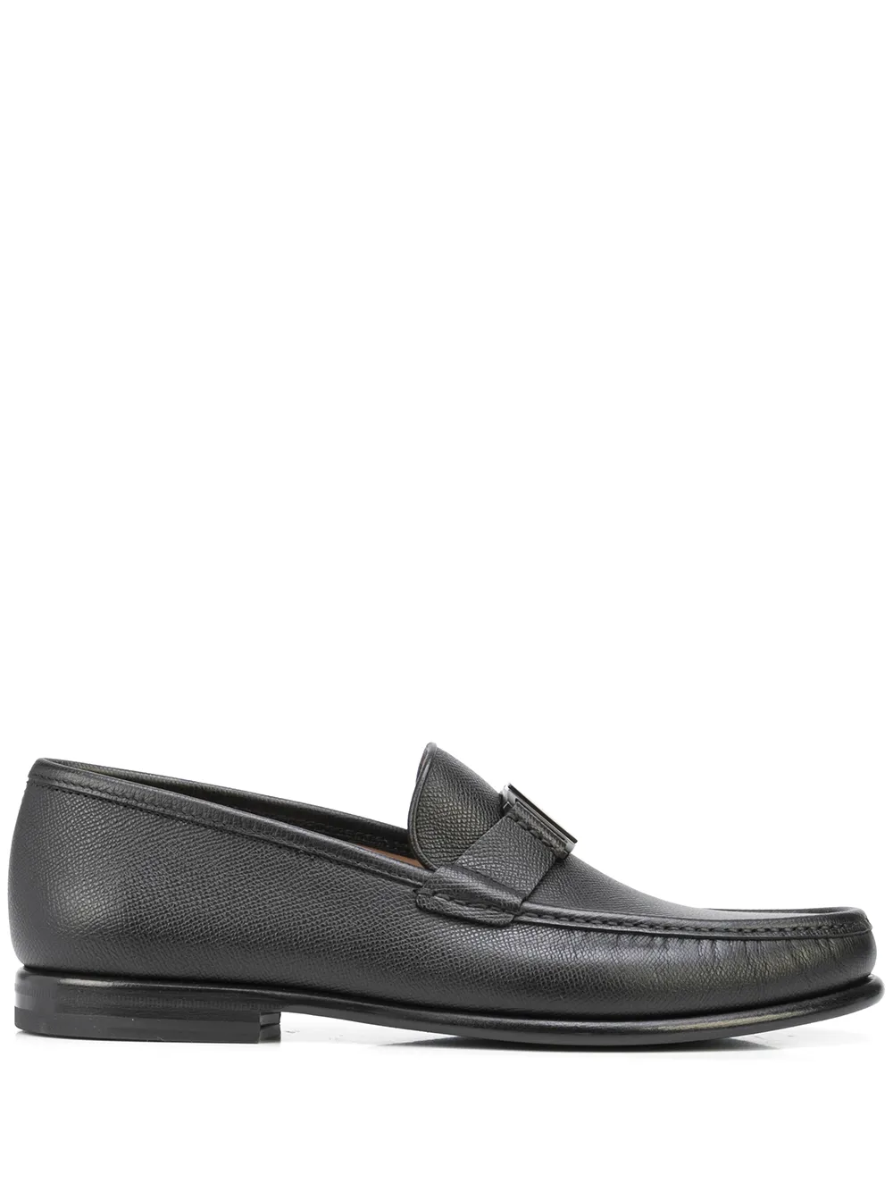 

Ferragamo logo-engraved leather loafers - Black