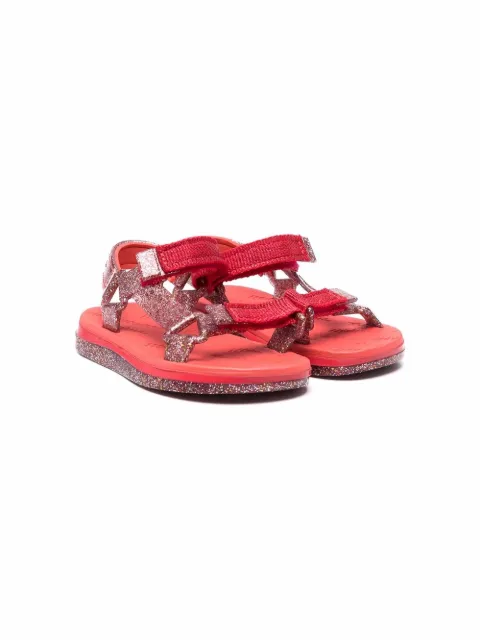 Mini Melissa glittered touch-strap sandals