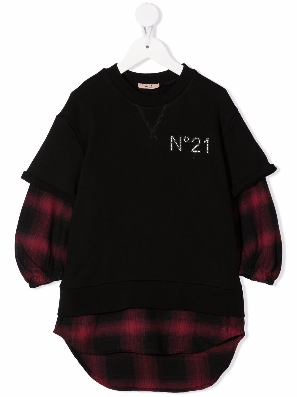 фото Nº21 kids teen layered logo-embellished dress