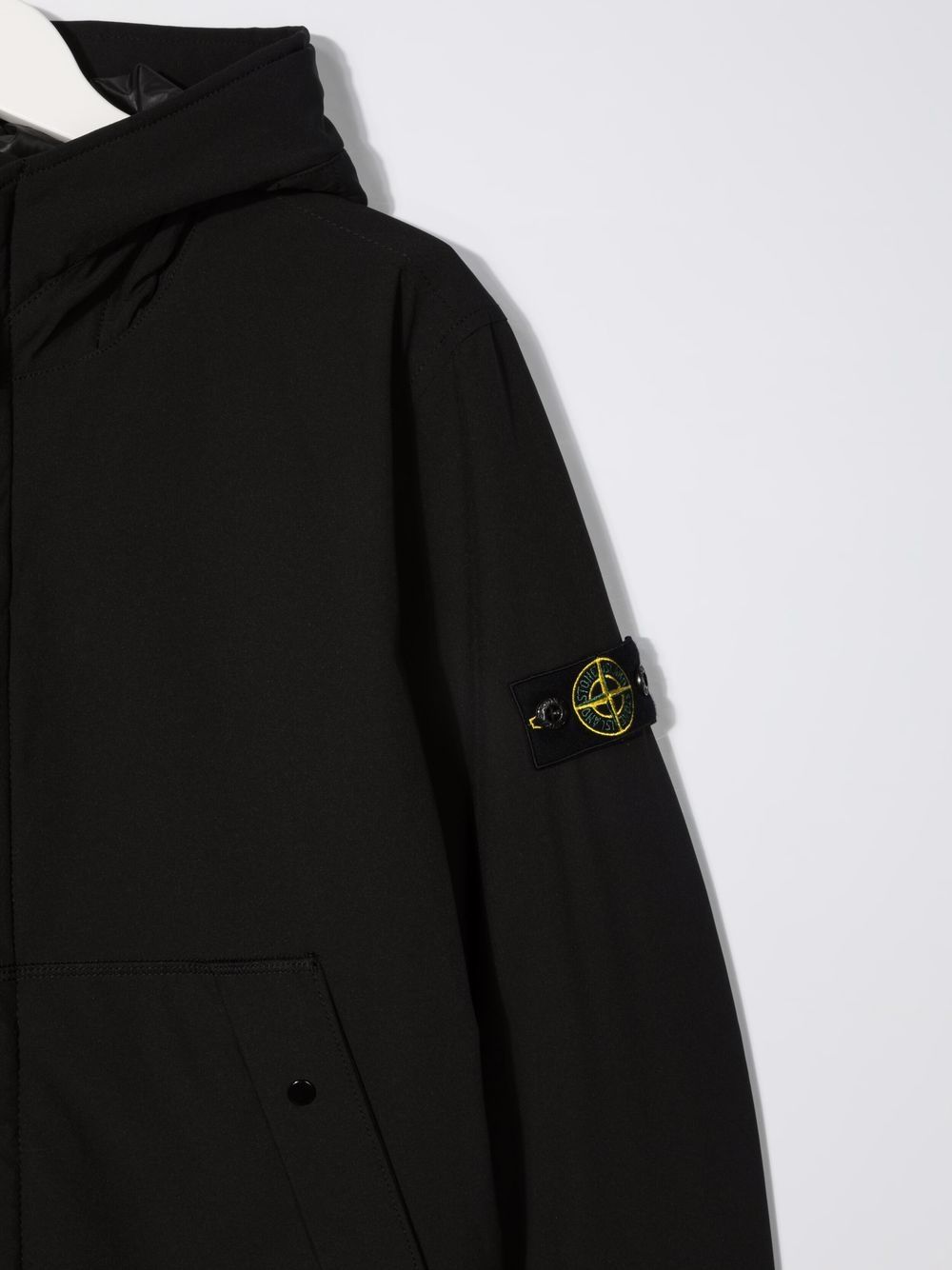 фото Stone island junior куртка с капюшоном и нашивкой-логотипом