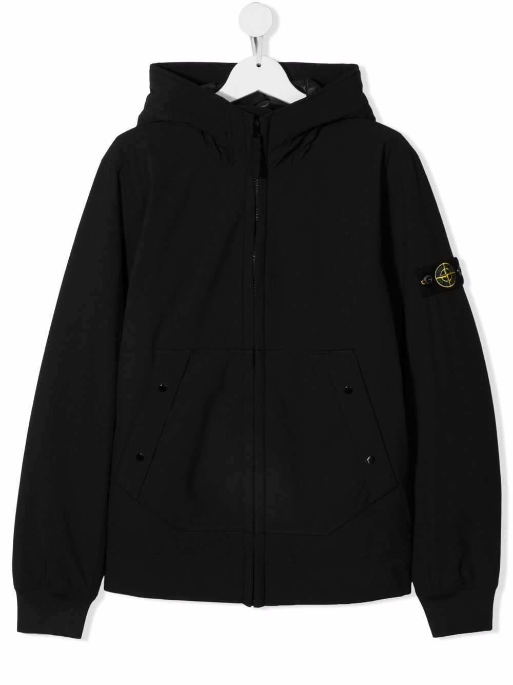 фото Stone island junior куртка с капюшоном и нашивкой-логотипом