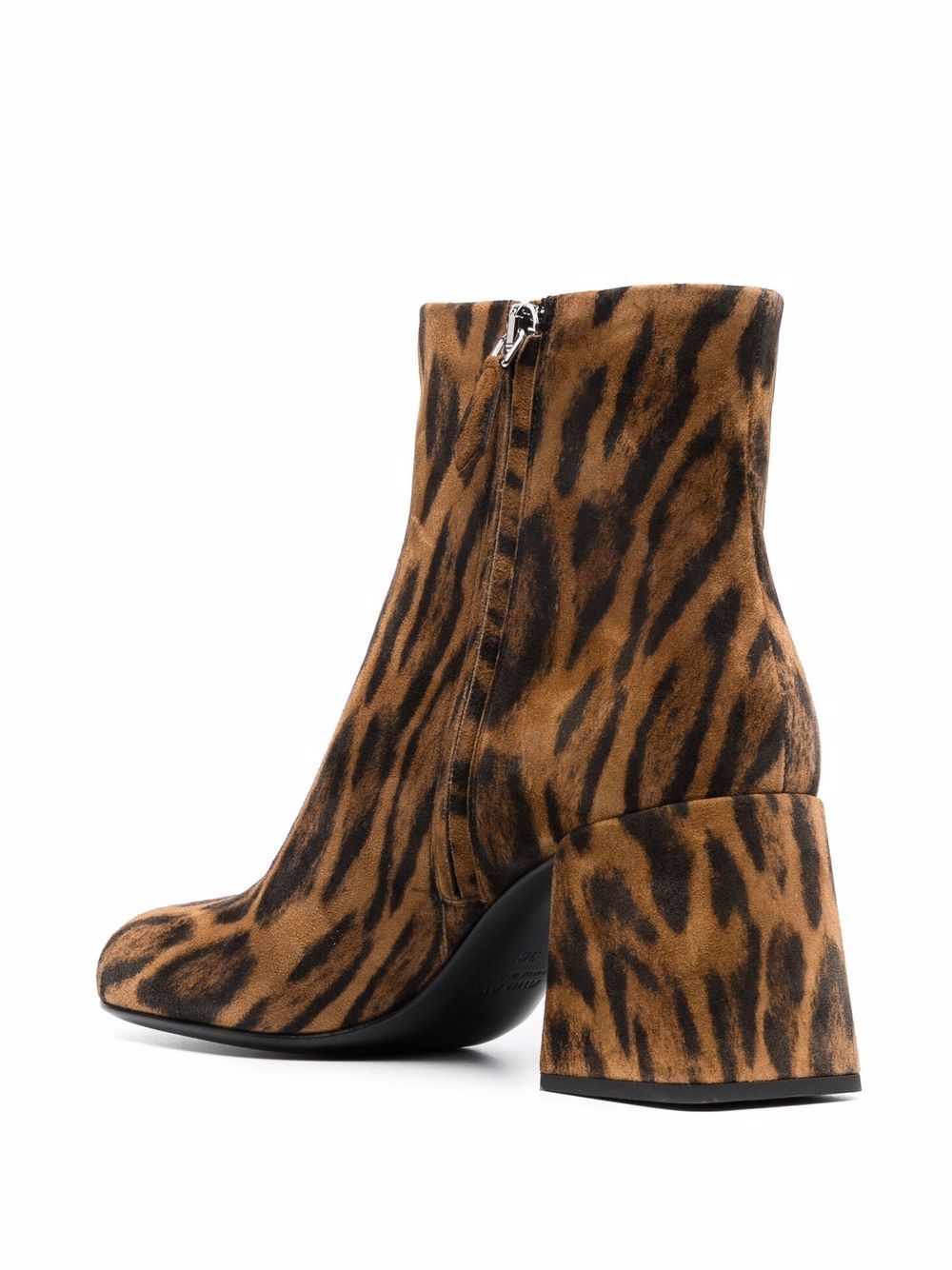 Miu 80mm leopard-print ankle boots Brown