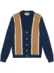 Image 1 of Gucci striped logo-knit V-neck cardigan