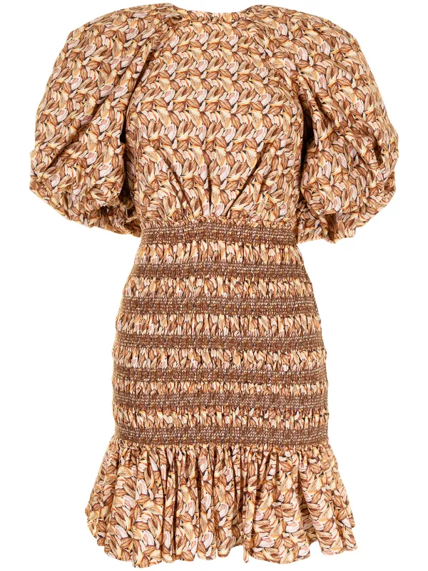 Acler Brooks Graphic-print Dress in Brown