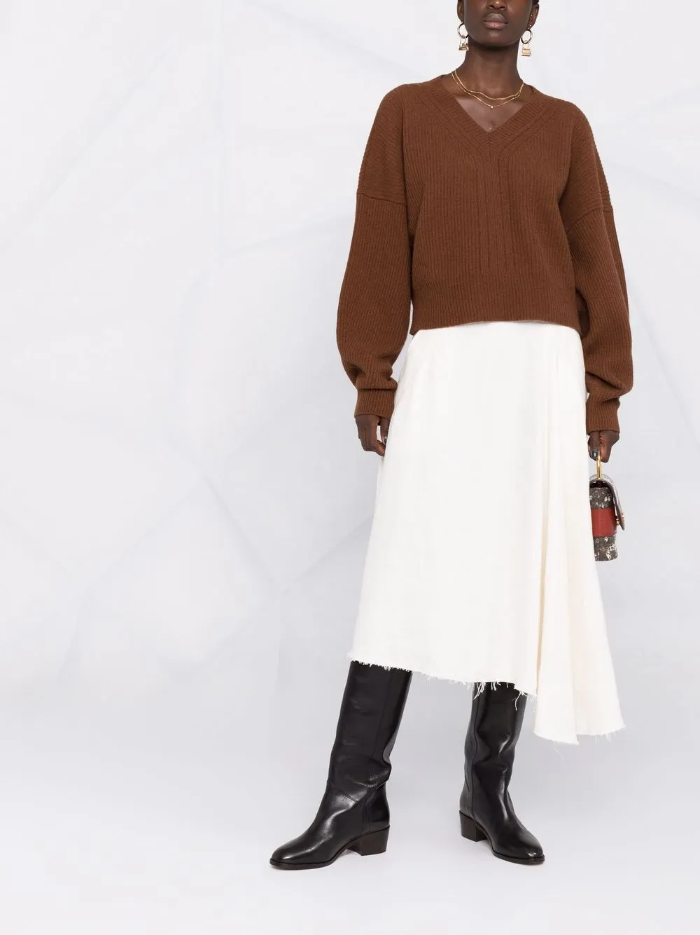 Image 2 of Semicouture V-neck wool-blend knit jumper
