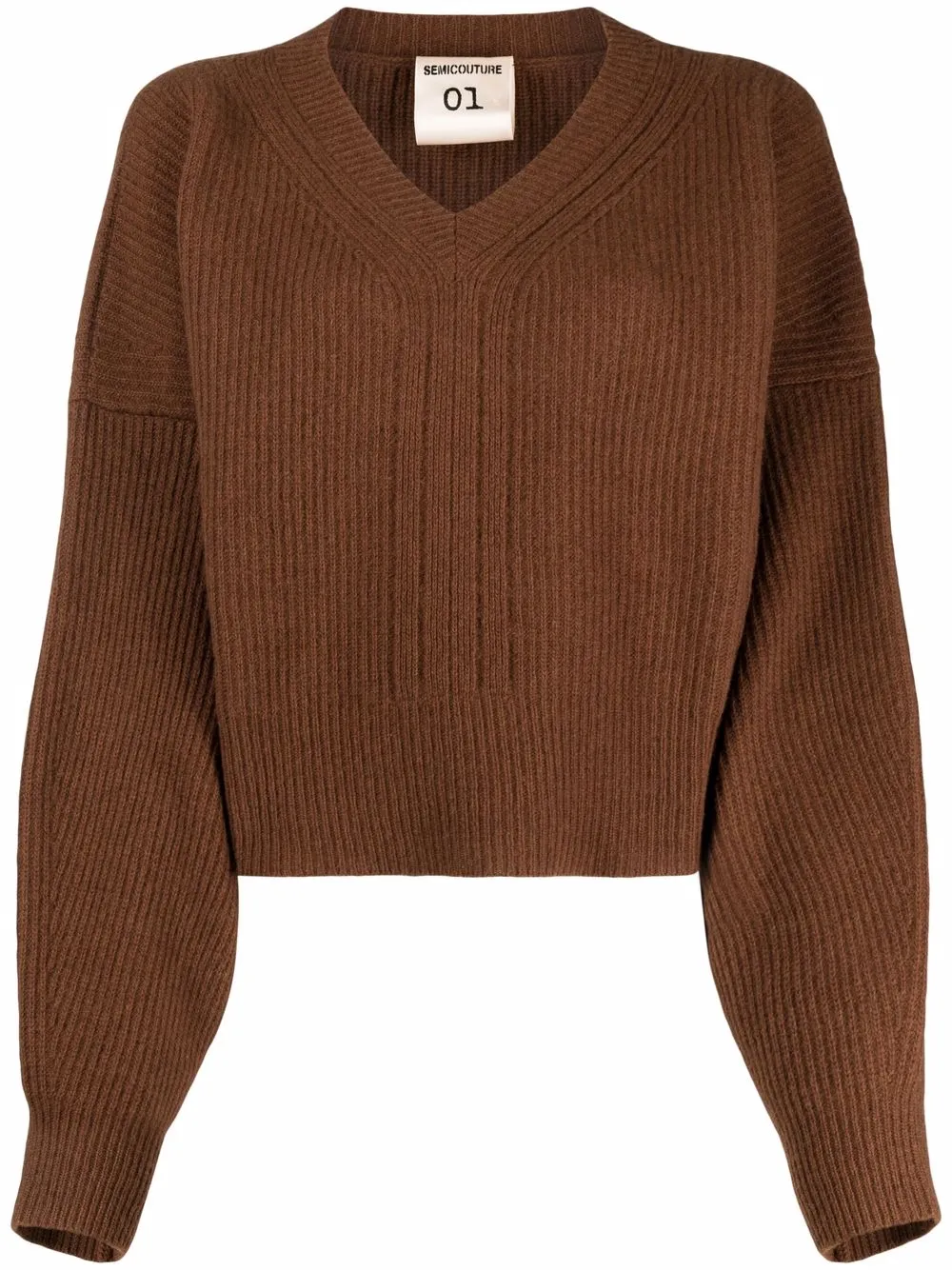 Image 1 of Semicouture V-neck wool-blend knit jumper