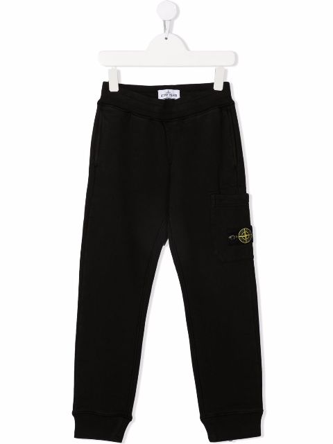 stone island logo patch track pants