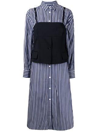 Sacai Vest Layered Shirt Dress - Farfetch