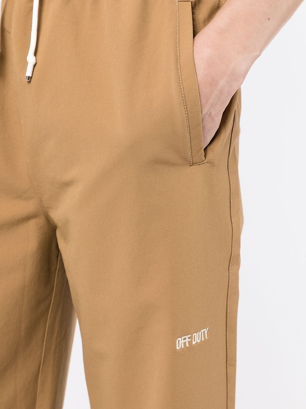 Shop Off Duty Logo Embroidered Track Pants In Brown