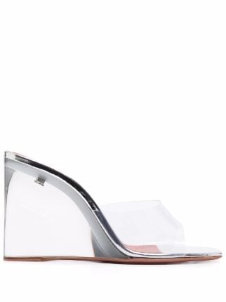 Amina Muaddi Lupita Glass Wedge Mules - Farfetch