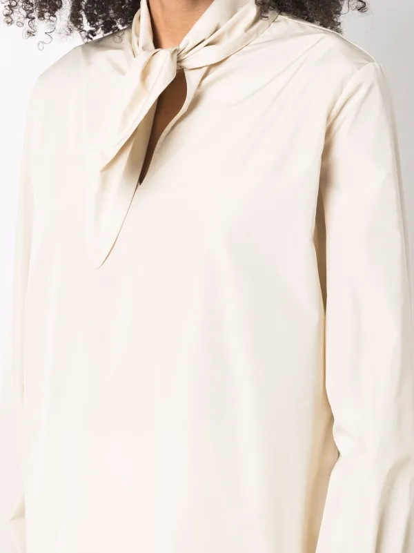 tied neck blouse