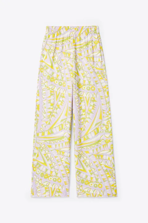 Bandierine-Print Wide-Leg Sweatpants in 