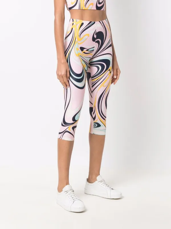 Leggins cortos amarillos estampados de Adidas – it.closet