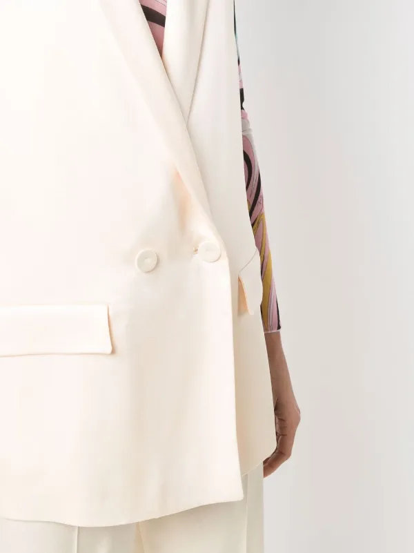 double breasted sleeveless jacket