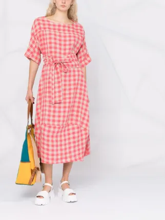 gingham midi dress展示图