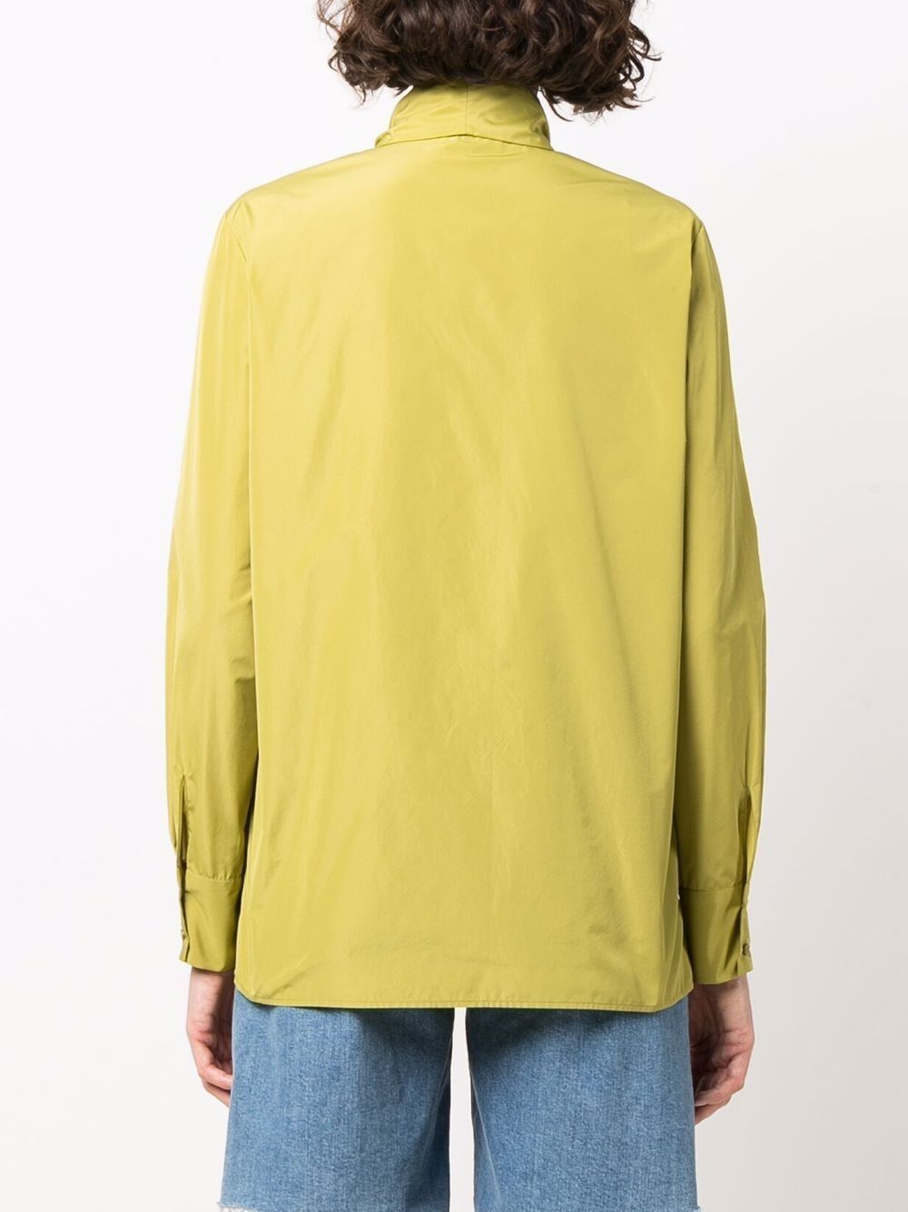 Shop Emilio Pucci Tie-neck Cropped Blouse In Green