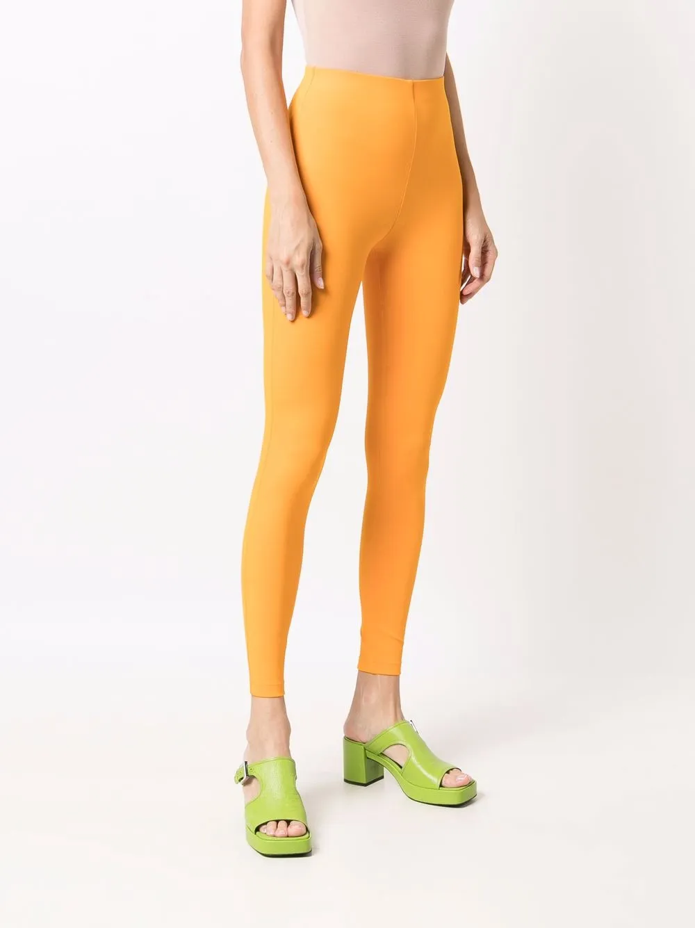Pucci High-waisted Pull-on Leggings In Orange