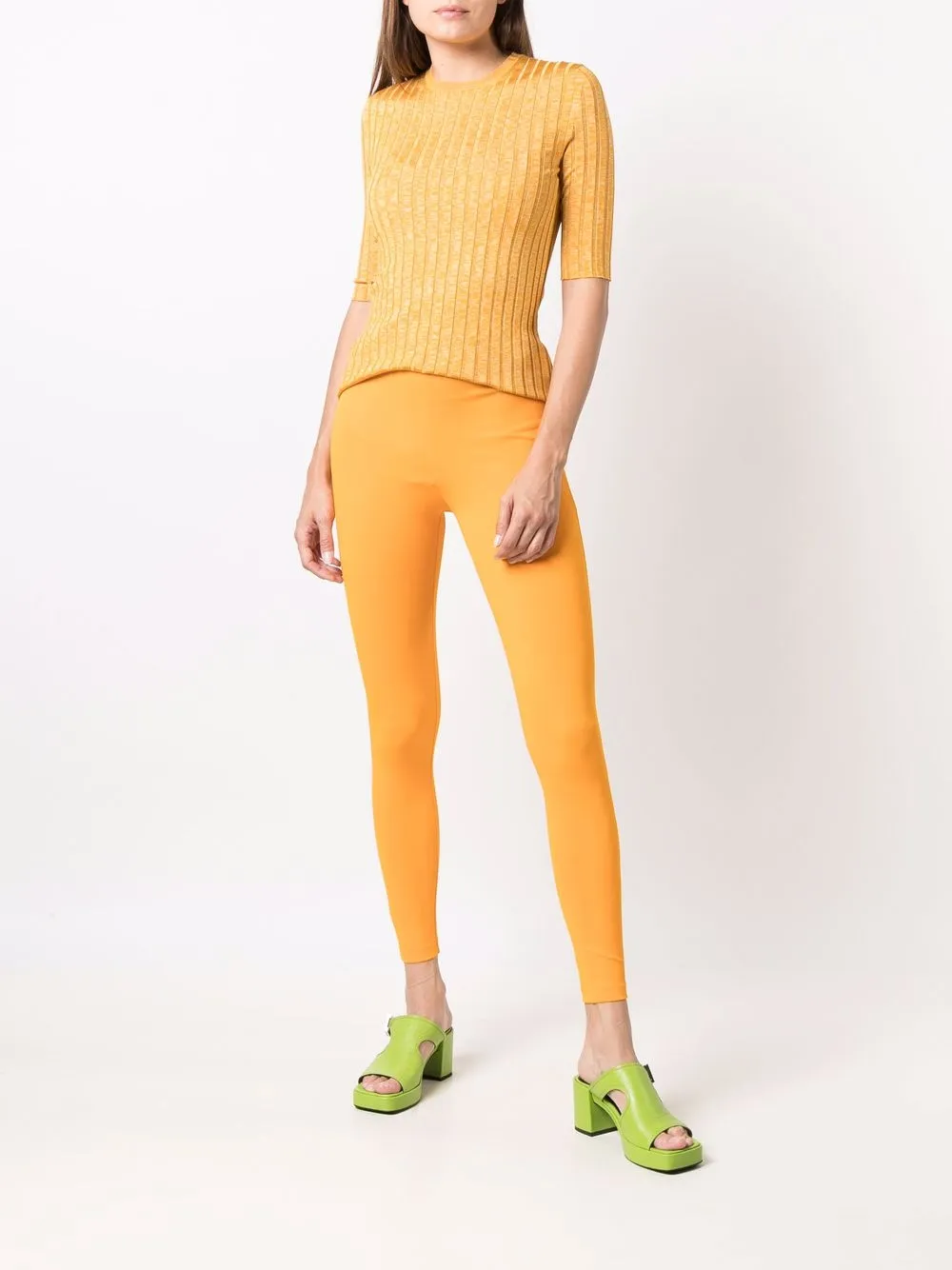 Pucci High-waisted Pull-on Leggings In Orange