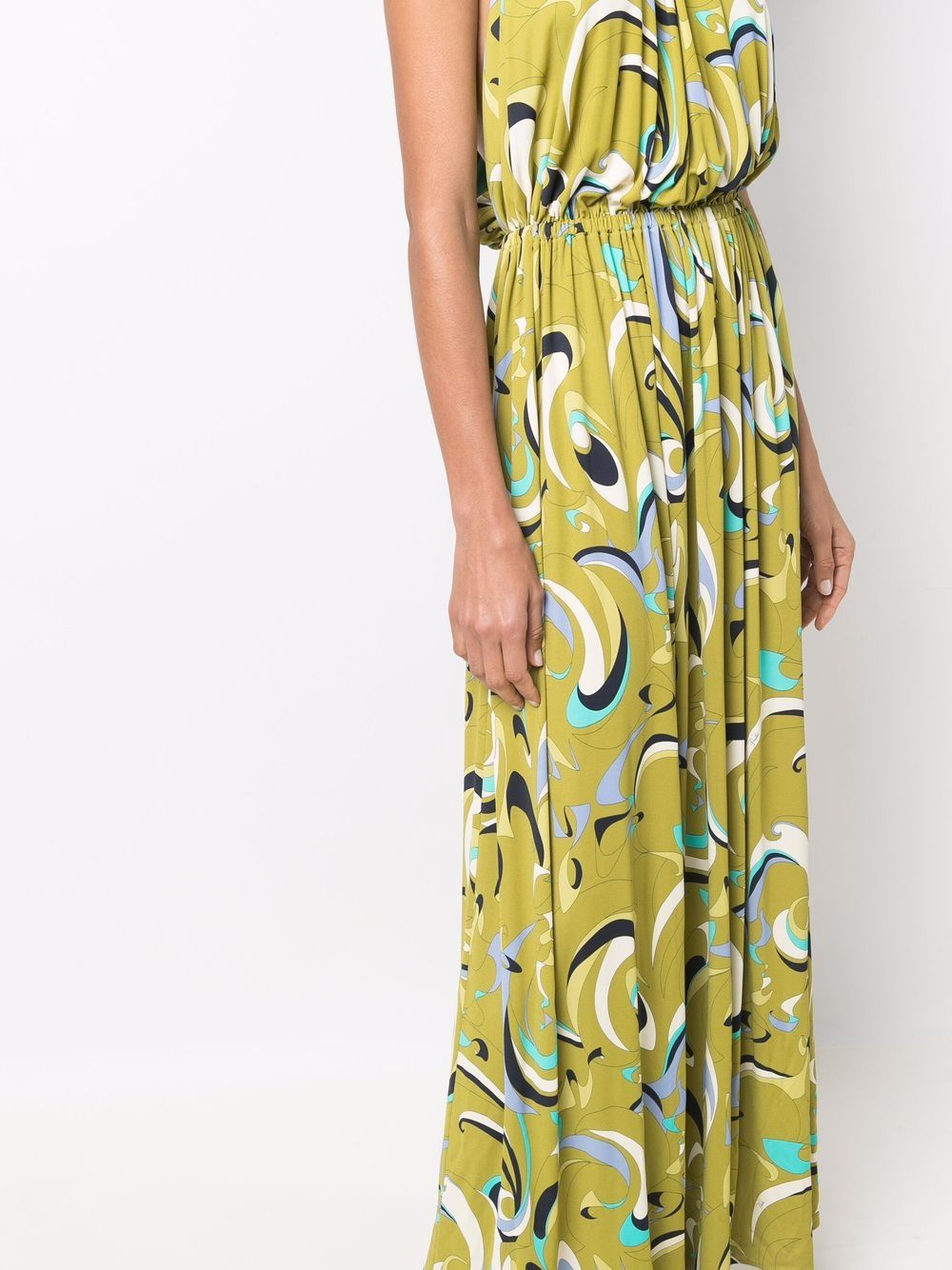 Shop Emilio Pucci Itinerari-print Evening Dress In Green