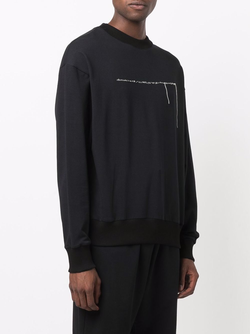 Shop Alchemy Contrast-stitching Crewneck Sweatshirt In Schwarz