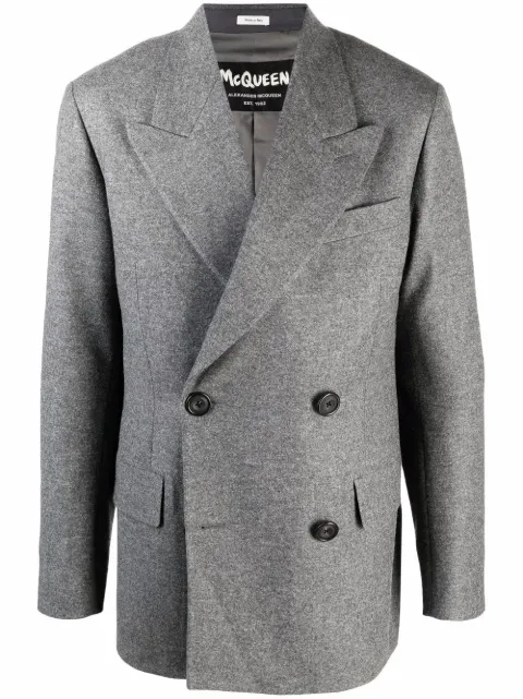 Alexander McQueen double-breasted wool blazer - FARFETCH Alexander McQueen double-breasted Wool Blazer - Farfetch