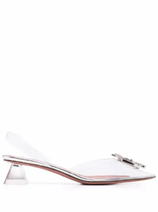 Amina Muaddi crystal-buckle Slingback Mules - Farfetch