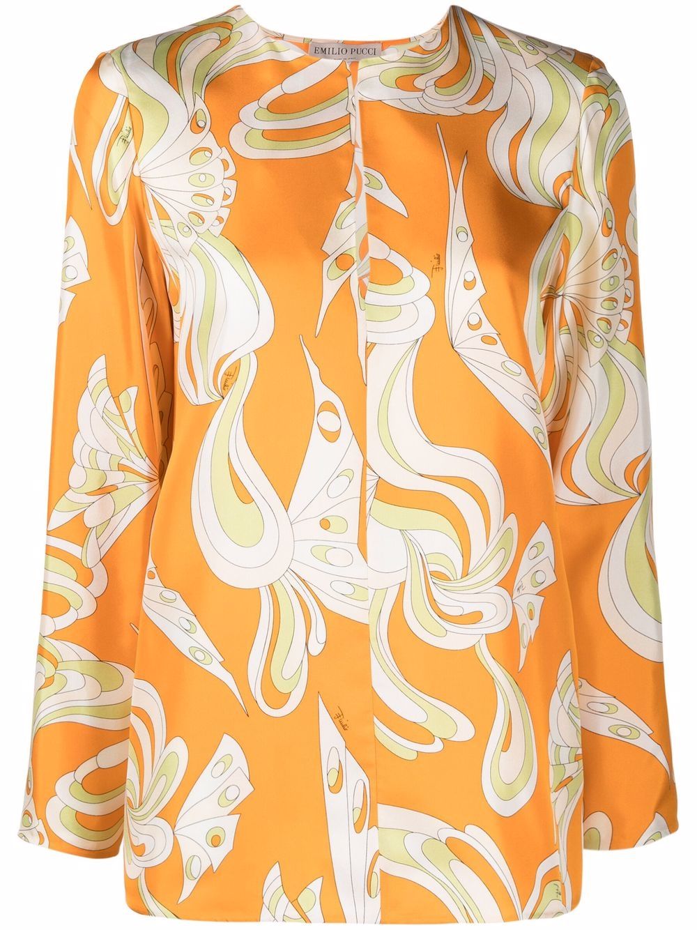 

PUCCI camisa con estampado Farfalle - Naranja