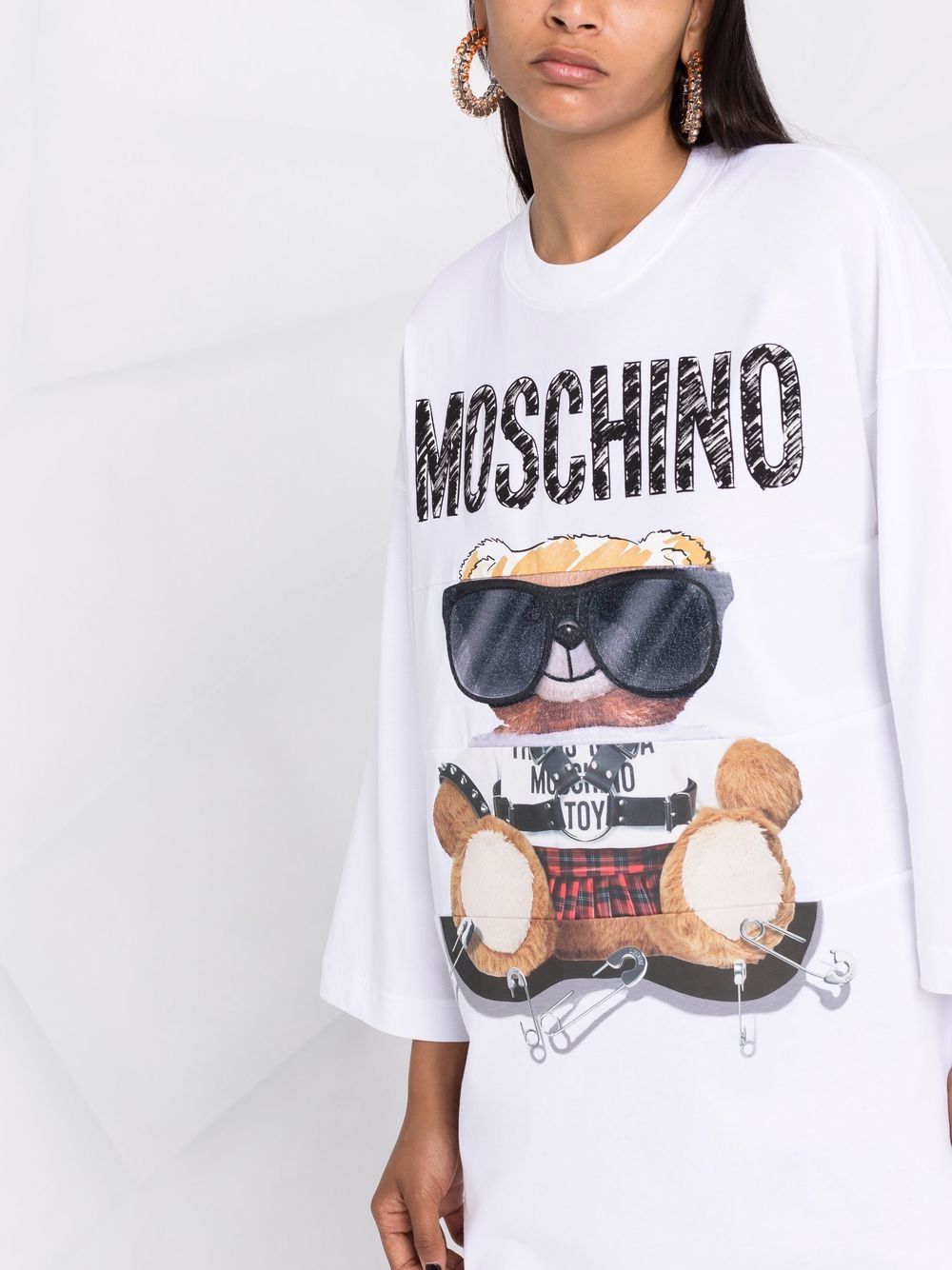 фото Moschino платье из джерси с принтом teddy bear