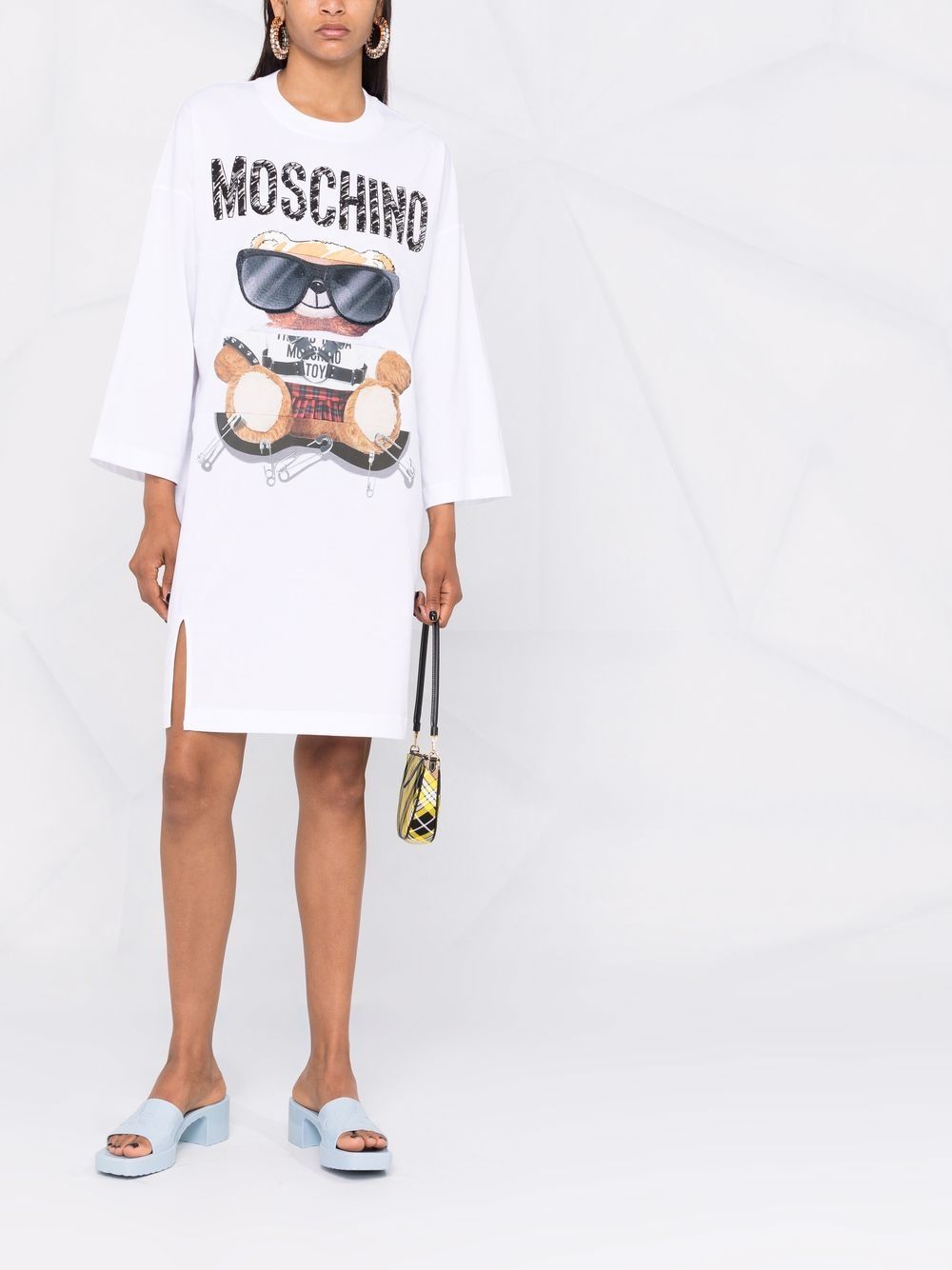 фото Moschino платье из джерси с принтом teddy bear