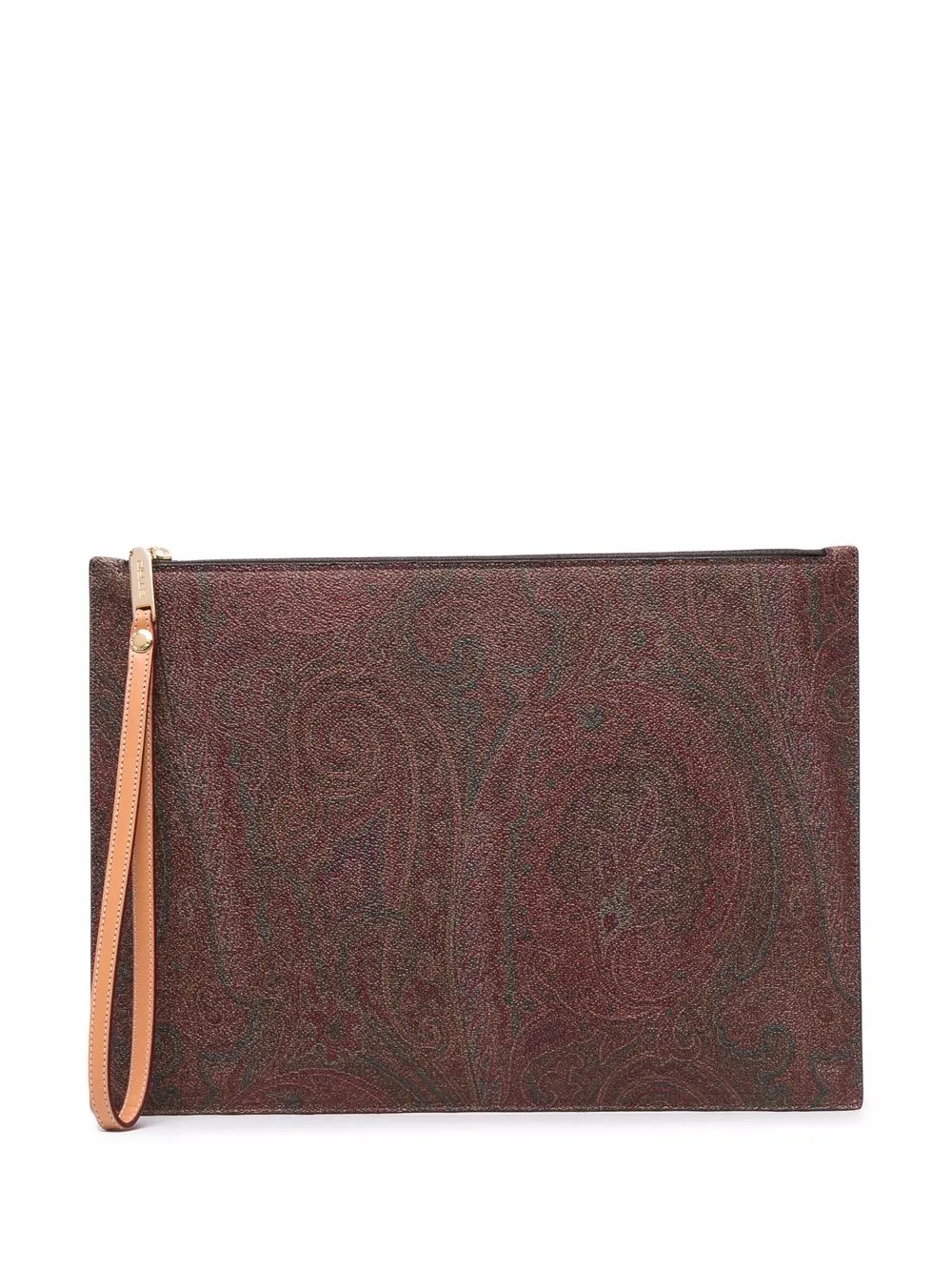 

ETRO paisley-print zipped clutch - Red