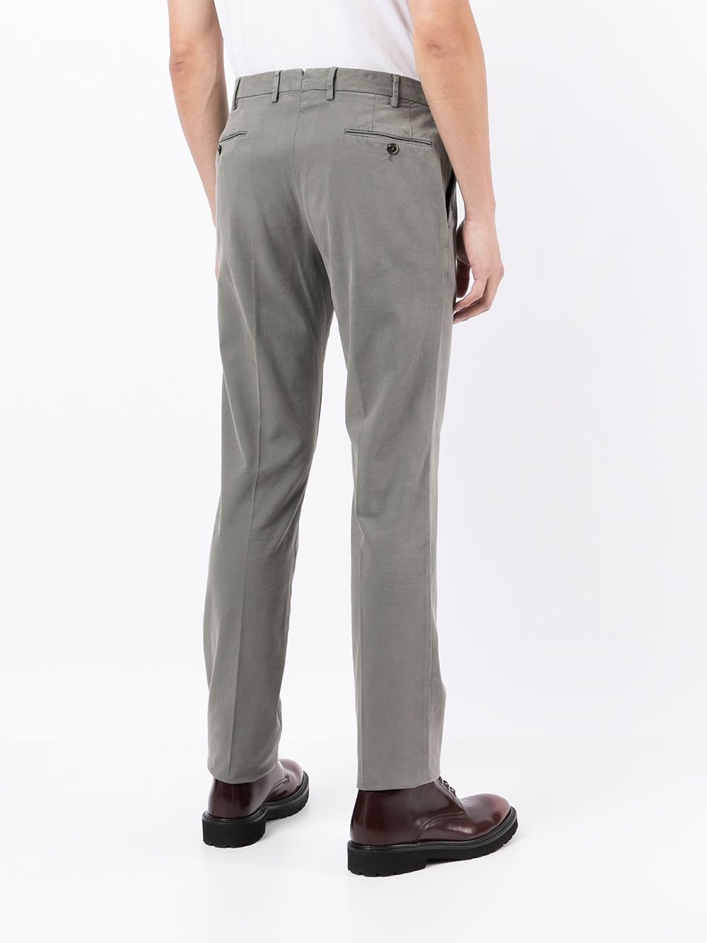 Shop Pt01 Slim-cut Twill Trousers In Grau