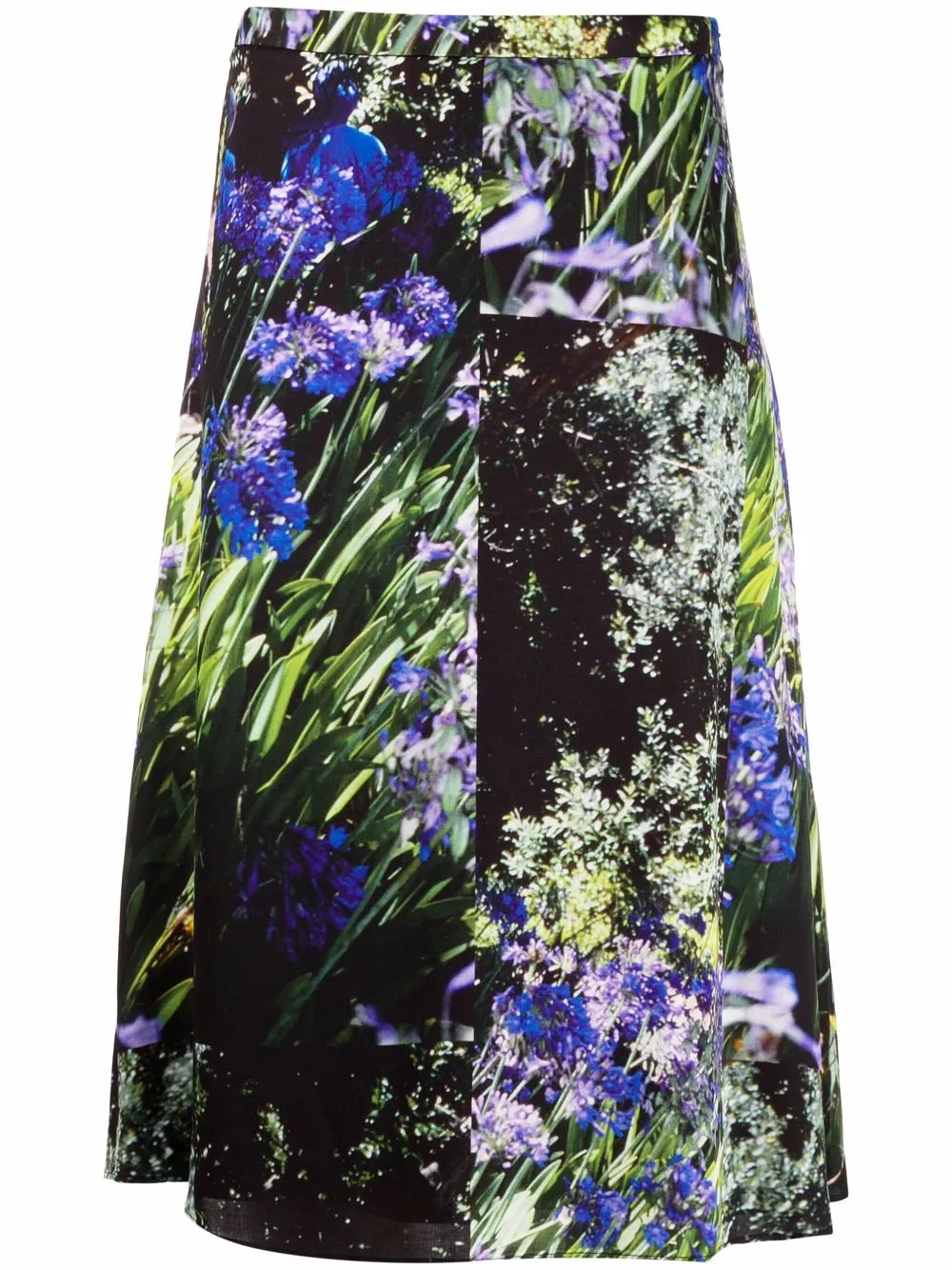 

PS Paul Smith falda midi con estampado Agapanthus - Negro