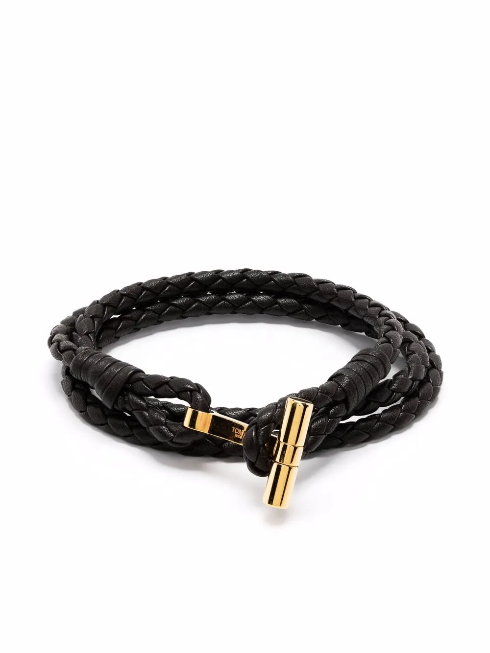 

TOM FORD T-fastening braided bracelet - Brown