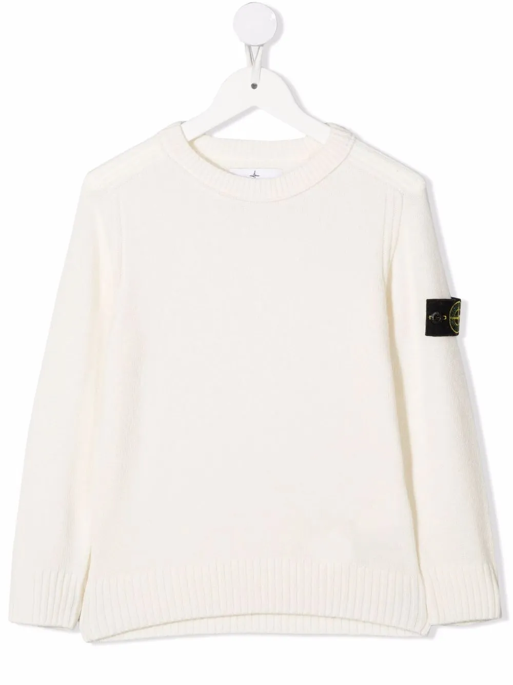 

Stone Island Junior suéter con parche del logo - Blanco