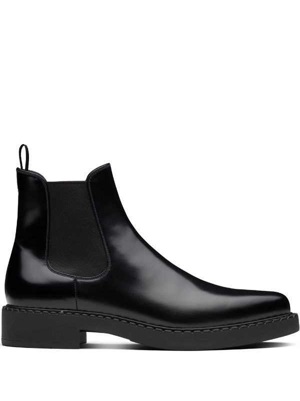 Prada Brushed Leather Chelsea Boots - Farfetch