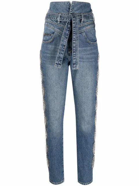 Philipp Plein Saint Tropez embellished high rise jeans