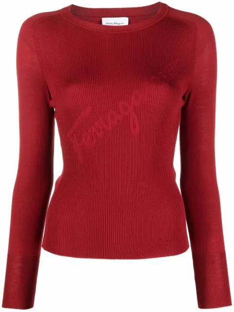 Ferragamo jacquard-logo wool sweater