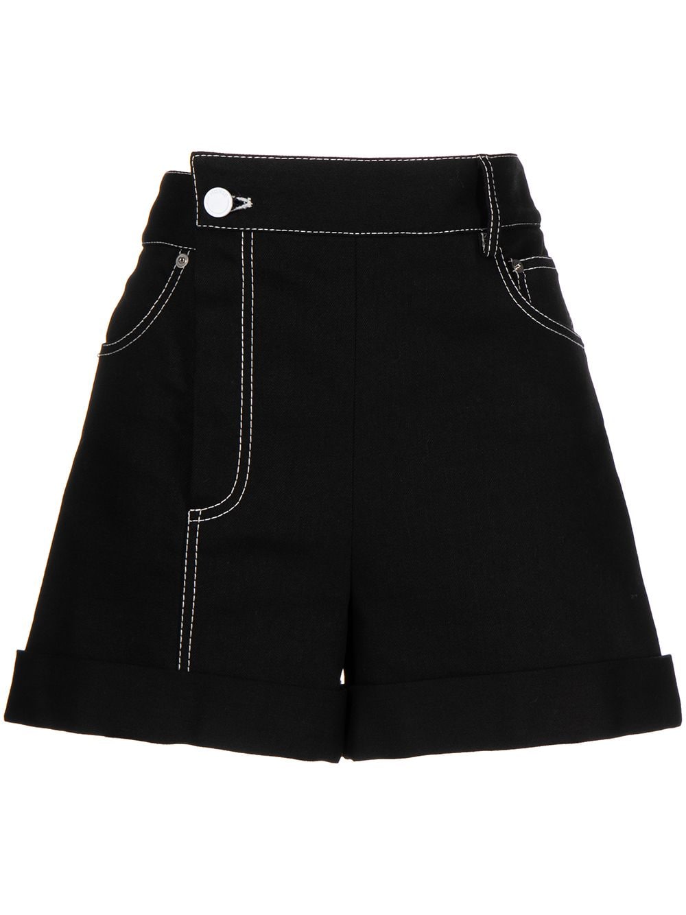 

Monse shorts de mezclilla con tiro alto - Negro