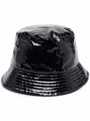 GANNI logo-patch Quilted Bucket Hat | Black | FARFETCH display picture 3
