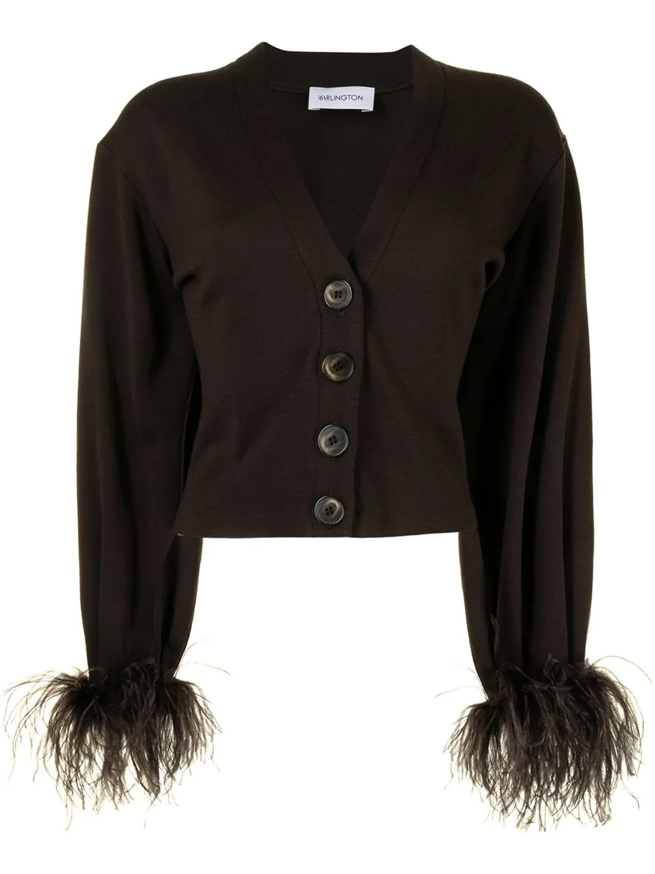 cardigan with feather trim