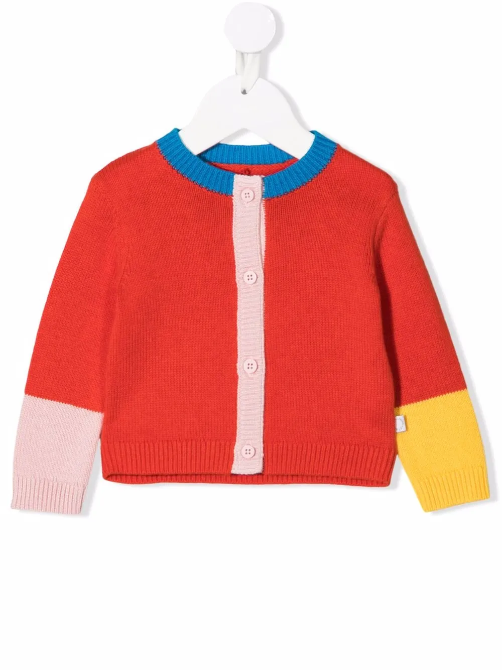 

Stella McCartney Kids cárdigan tejido con diseño color block - Rojo