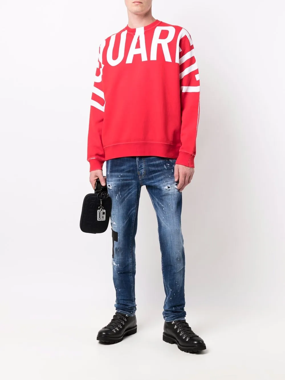 фото Dsquared2 джинсы кроя слим с эффектом потертости