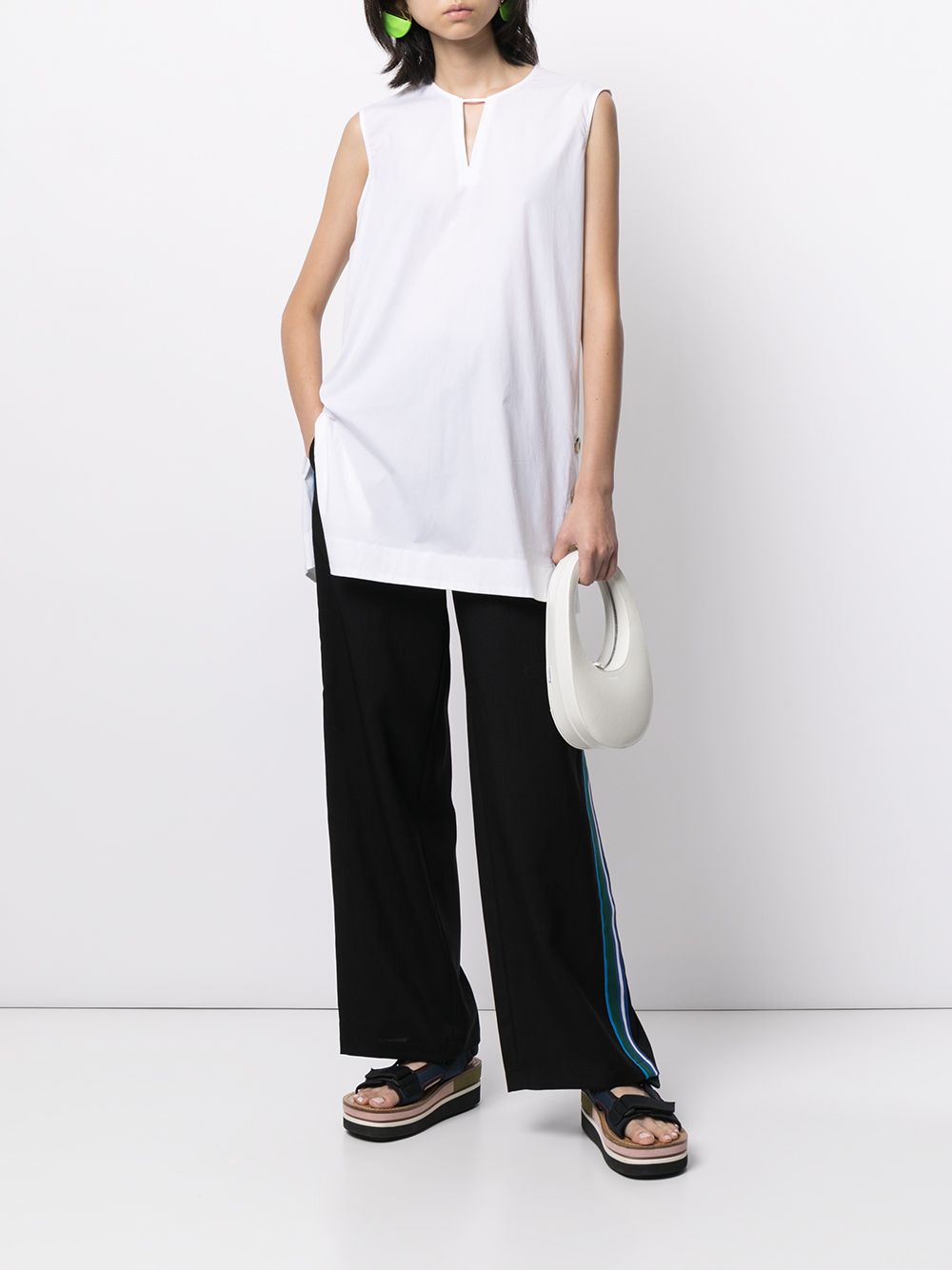 Shop Enföld Side-buttoned Sleeveless Blouse In White
