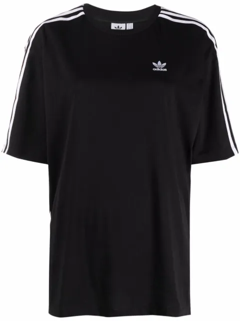 Black women's adicolor classics oversize t-shirt with contrasting bands by adidas - ADIDAS - Pavidas