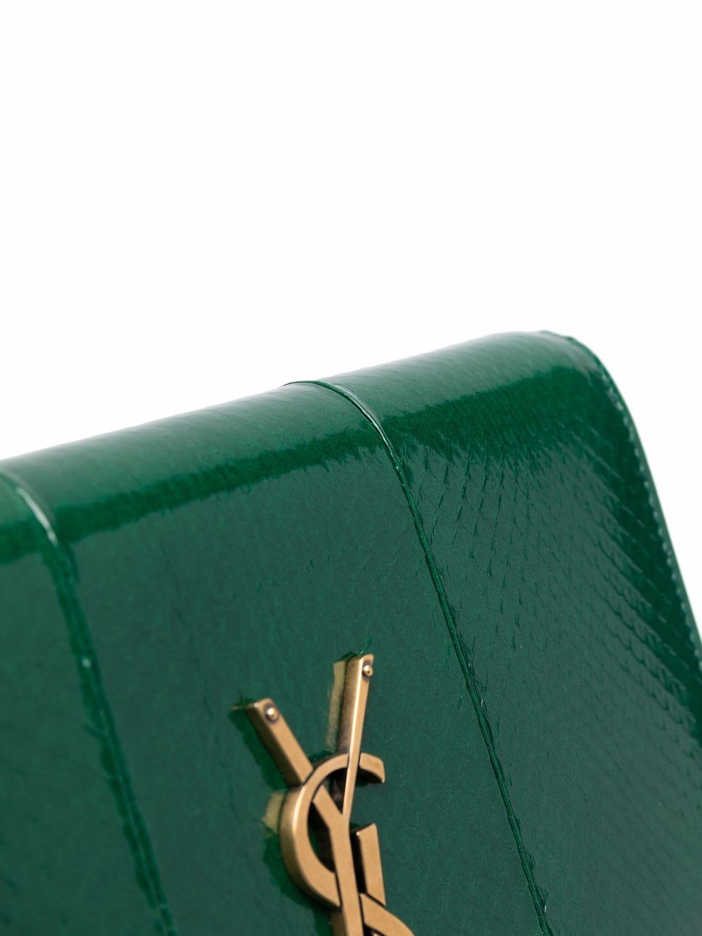 Shop Saint Laurent Kate Crossbody Wallet Bag In Green